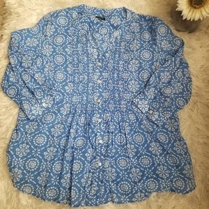 Talbot Blue Print Blouse M